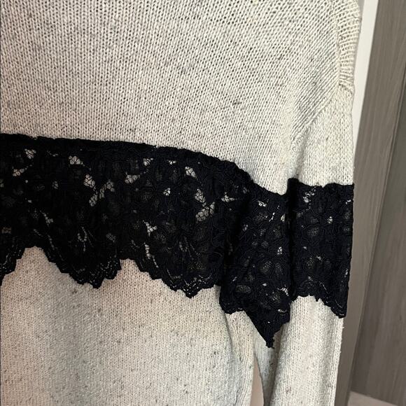 $598 MARISSA WEBB Weston turtleneck sweater alpaca & lace longer length S - Picture 16 of 16